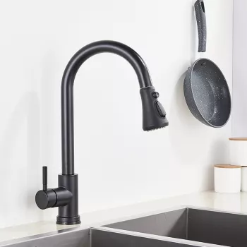 Black Touch Sensor Kitchen Faucet: 360° Swivel + 3 Spray