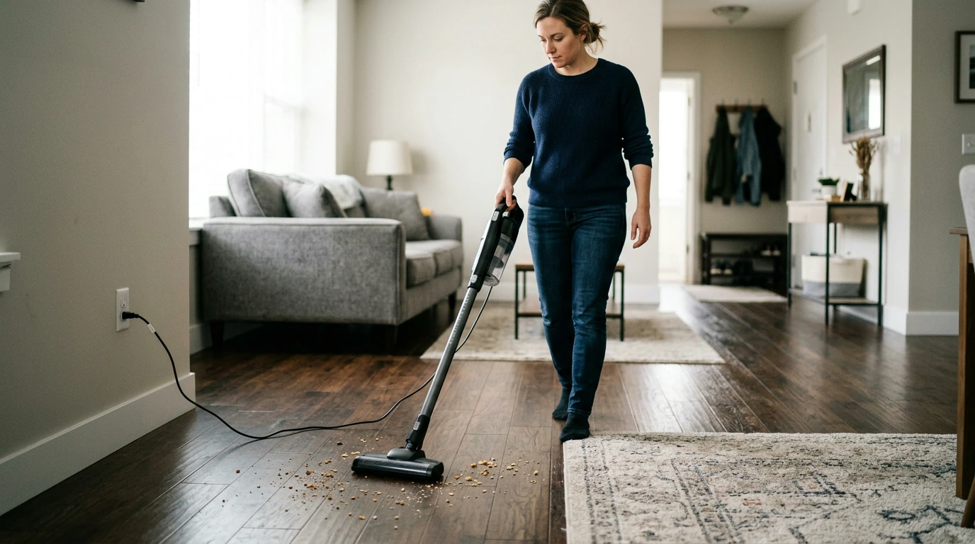 15KPa Corded Stick Vacuum: Lightweight, Quiet, Ready