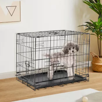 Extra Large Double-Door Folding Dog Crate Setup Guide